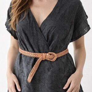 Braided Leather Tan Belt